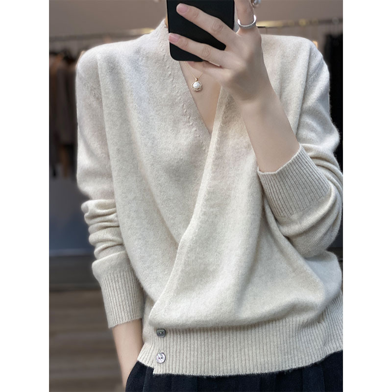 2026 Autumn and Winter New Kimono V-Neck Wool Cardigan for Women 100% Pure Wool Loose Sweater Knitwear Top 2026 Autumn and Winter New Kimono V-Neck Wool Cardigan for Women 100% Pure Wool Loose Sweater Knitwear Top