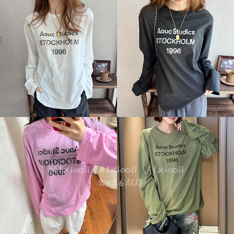 A1 Nanyou Haute Couture ~ Correct Version @ Vintage Distressed 1996 Letter Print Long Sleeve T-Shirt Sun Protection Top for Women Summer