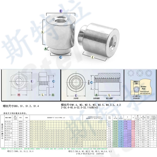 SMTSO-4.2 series copper tinned light hole patch nut welding nut SMT spacer stud isolation column ຖັນທອງແດງ