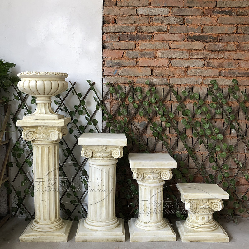 European wedding road leading props Outdoor plaster square Roman column flower stand Flower pot base Floor-to-ceiling decorative ornaments