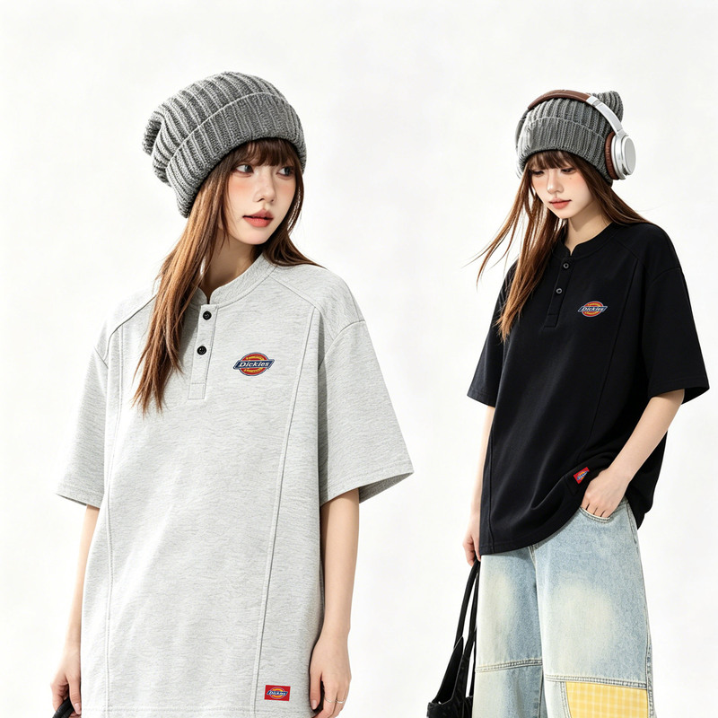 Dickies Embroidered Light Luxury Old Money Style High Weight High Intelligence Casual Everyday Commuting Deconstructed Structured Short-Sleeve T-Shirt