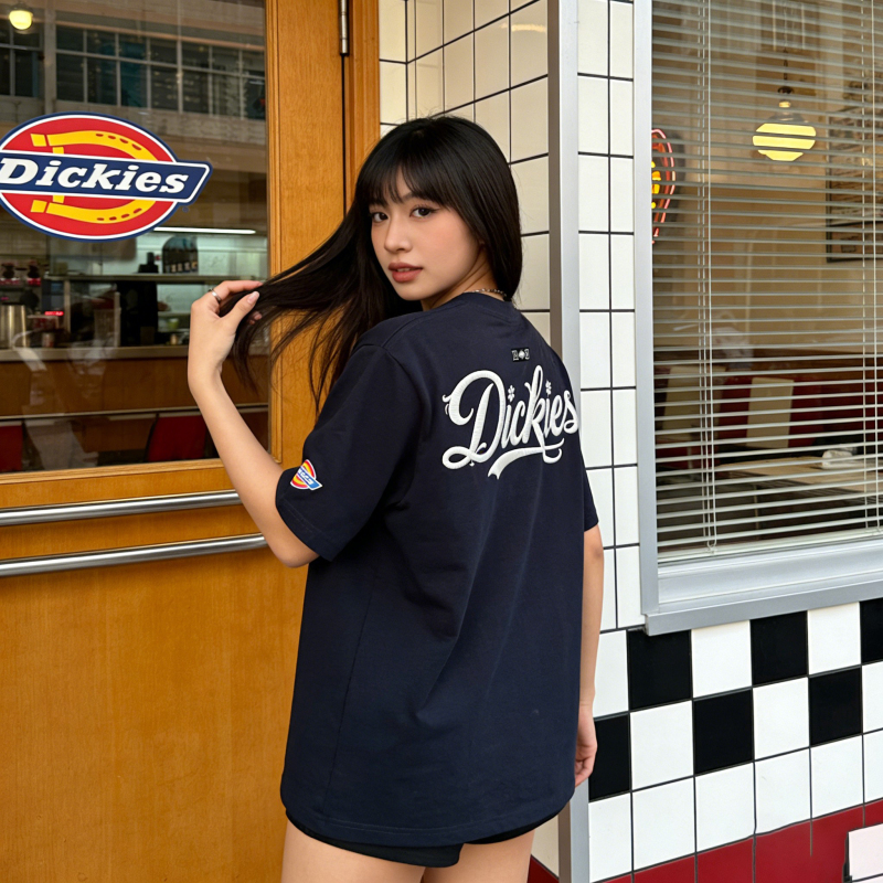Dickies 320g Pure Cotton Loose Casual Drop Shoulder Campus Style Couple Pullover Versatile Short-Sleeve T-Shirt Dickies 320g Pure Cotton Loose Casual Drop Shoulder Campus Style Couple Pullover Versatile Short-Sleeve T-Shirt