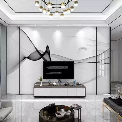 Bamboo and wood fiber integrated wallboard 3d TV background wall Living room decoration wallboard Jazz white marble gusset