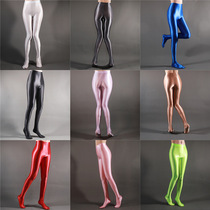 Ultra thin transparent oil bright glossy plus crotch pants with underpants dance yoga pants ice wire sexy seductive bag leggings