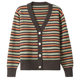 ເສື້ອຢືດ cardigan striped sweater ຂອງແມ່ຍິງສັ້ນ knitted jacket ພາກຮຽນ spring ແລະດູໃບໄມ້ລົ່ນ 2024 ພາກຮຽນ spring ຮູບແບບໃຫມ່ຂອງຕ່າງປະເທດຮູບແບບນອກສໍາລັບຄົນພຽງເລັກນ້ອຍ