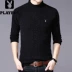 Playboy đích thực mùa đông cổ cao rắn màu áo len cashmere dài tay áo thun nam áo len dày phần - Áo len cổ tròn Áo len cổ tròn