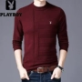 Playboy mùa thu và mùa đông nam áo len cashmere áo len rắn màu cổ tròn thời trang trẻ trung - Áo len áo gile nam