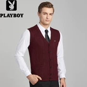 Playboy mùa thu và mùa đông quần áo nam mới dệt kim len cashmere áo len không tay vest vest trung và cũ