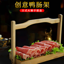 Creative Fire Pot shop cutlery wool belly duck intestines Duck Intestines Bamboo mutton Bamboo Bamboo Ati Blue Hotel Mood Bowl rack