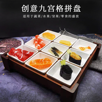 Sabili wooden dogbox hotel specialties table division wooden box ceramic plate seasoning storage box Wood