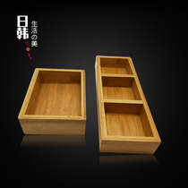 Hot Pot restaurant bamboo box seasoning dish bottle storage bamboo box three grid box table taste dish seasoning bottle storage box