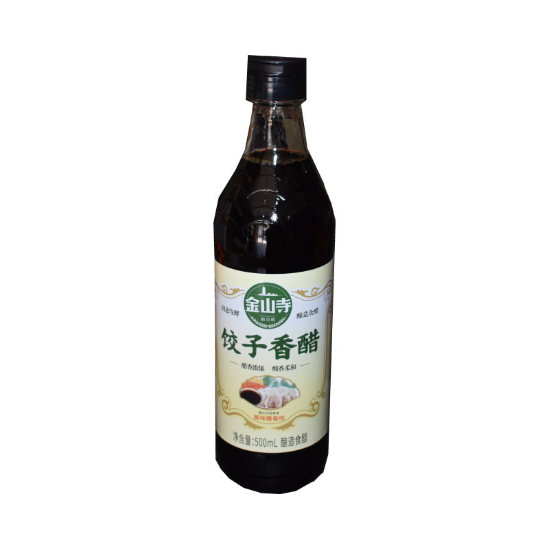 Jinshan Temple Dumpling Vinegar 500Mlx12 Bottles, a Specialty of Zhenjiang 4 ° Pure Grain Brewed Rice Vinegar for Dipping Noodles and Snacks