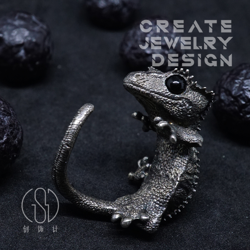 Chuang Jewelry Csj Original Exotic Pet Series Eyelash Corner Gecko Ring Gecko Ring Climbing Pet Chuang Jewelry Csj Original Exotic Pet Series Eyelash Corner Gecko Ring Gecko Ring Climbing Pet