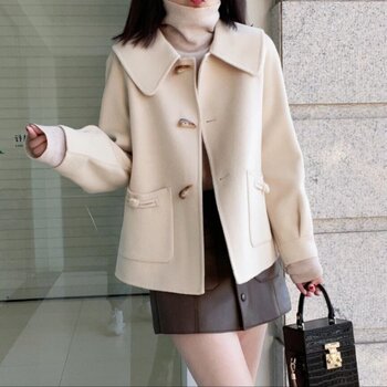 High-end double-sided velvet coat women's short style 2025 autumn and winter new