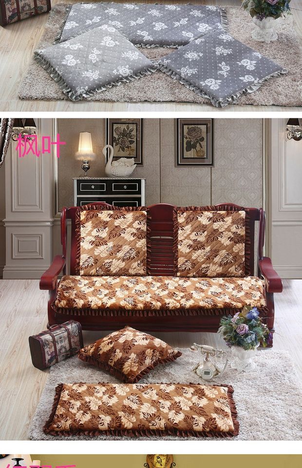 Mùa đông dày gỗ sofa đệm sang trọng chống trượt băng ghế dự bị đệm ghế sofa gỗ gụ đệm thảm trải ghế gỗ mùa đông
