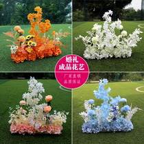 Mori wedding layout new wedding simulation silk flower row flower Flower stage scene decoration window beauty Chen road flower art