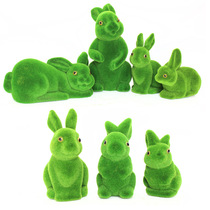  New wedding forest props simulation moss moss electrostatic hair planting green rabbit wedding scene decoration