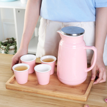 Cold water pot Ceramic large capacity household living room high temperature Nordic pot Hot and cold two-use water a pot four-cup set