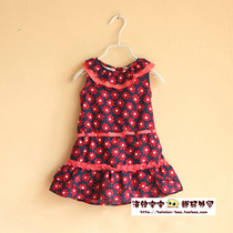 1-3 years old to wear Foreign trade spring and summer new childrens clothing girls ruffled flower clothes European and American style girl flower skirt