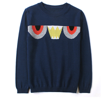 95-130 foreign trade boy boy spring and autumn little monster eyes sweater round neck pull-over thread jacket cotton knit shirt versatile