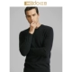 Áo len cashmere nam màu đỏ đậu mùa đông mới nhẹ sang trọng kinh doanh cashmere màu tinh khiết áo len mỏng nam 6530 - Áo len