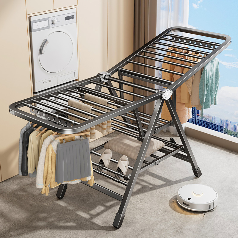 Japanese Imported Muji Foldable Clothes Drying Rack for Bedroom, Indoor Clothes Rack, Outdoor Floor-Standing Clothes Rod for Balcony