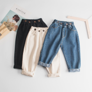 Cô gái quần jeans mùa xuân và mùa thu 2020 mới của Hàn Quốc phiên bản của quần chàng trai trẻ em và quần denim trẻ em.