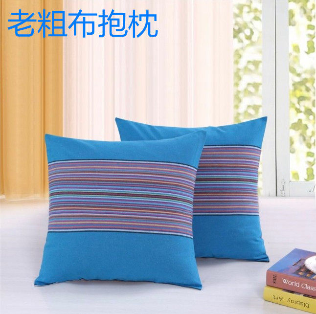 Cotton old coarse cloth pillow square cotton sofa cushion waist pillow bedside living room backrest car pillow with core