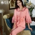 Người phụ nữ phục vụ tại nhà thương hiệu Mondanlu bộ đồ ngủ ren gợi cảm dệt kim quần dài tay bộ đồ mùa xuân và mùa thu hè - Bộ Pajama Bộ Pajama
