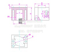 The injection mold design of the push button switch seat includes CAD drawings and instructions.