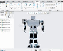  Bipedal walking robot walking structure part design CAD drawings pro E three-dimensional model and calculation instructions