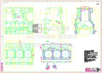 Four-stroke automobile engine box parts process and drilling machine fixture design including CAD drawings and instructions