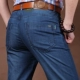 Mùa hè 2019 nam mỏng phần Jeep khiên nam jeans béo nam quần thẳng cỡ lớn eo giữa quần dài thủy triều - Quần jean