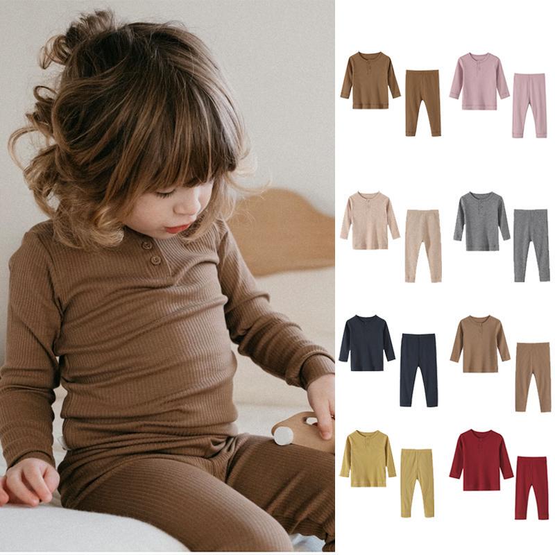 ins Danish Baby Modal Cotton Long-Sleeve Loungewear Set Pajamas Infant Class a Base Layer Autumn Clothes and Pants