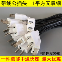 Monitoring power plug 1 square with cable male plug 220V power extension cable with female plug 2 pin male plug