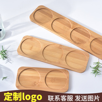 Bamboo wood tray Japanese tea tray sushi tray fruit plate seasoning jar floor tray bamboo base