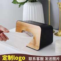 Corner Simple Oak Lid Tissue Box Creative Household Napkin Paper Box Living Room Car Paper Box