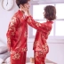 Bộ đồ ngủ mùa xuân và mùa thu của phụ nữ pijama nam Cặp đôi