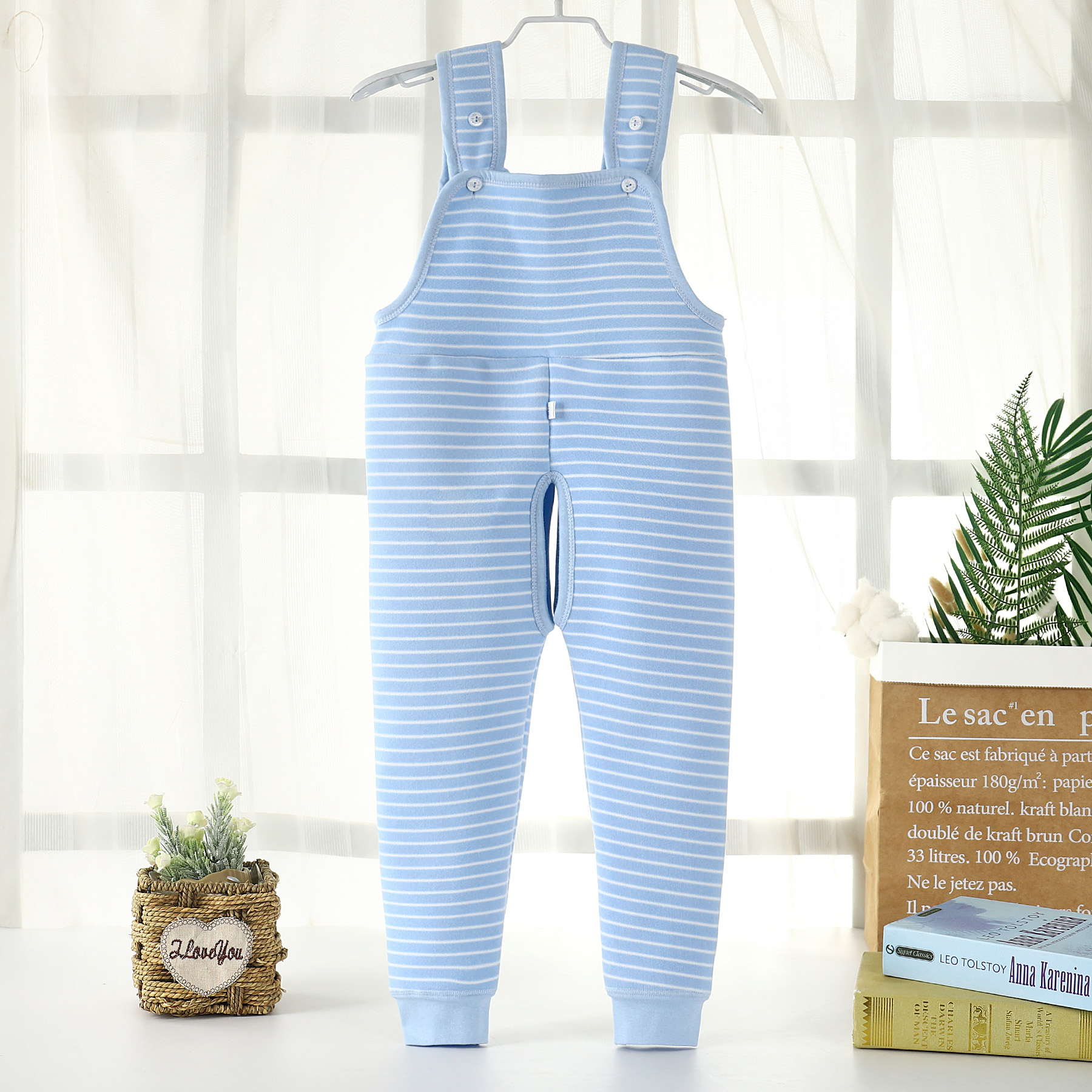 trẻ em mùa đông với eo cao quần ấm bé cộng với bông bụng mở quần bé jumpsuit bông đồ lót.