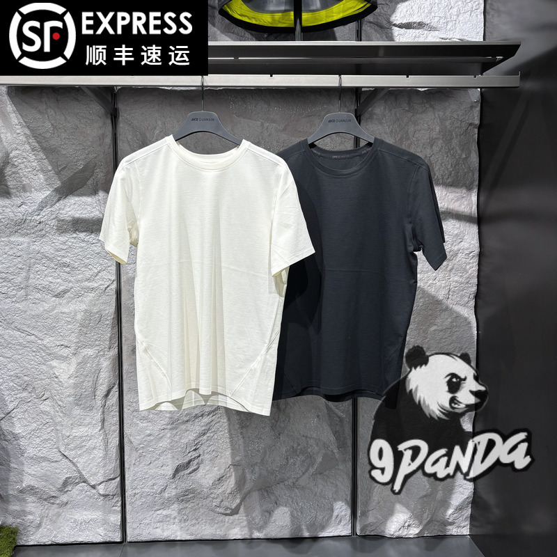 Anta Champion 2026 Summer New Style Men's Black Round Neck T-Shirt Antibacterial Short-Sleeved Knitwear 152620131