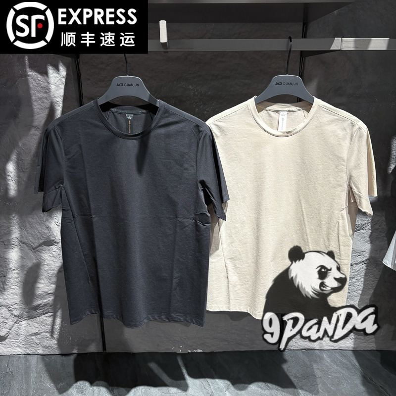 Anta Champion 2025 Summer New Black Round Neck T-Shirt Antibacterial Silver Technology Fabric Short Sleeve 152520141
