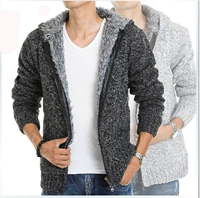 Nhà máy Áo len nam 15 Áo khoác mùa đông mới Nam Casual Slim Solid Màu trùm đầu Áo khoác dài - Áo len thể thao / dòng may áo len nữ form rộng