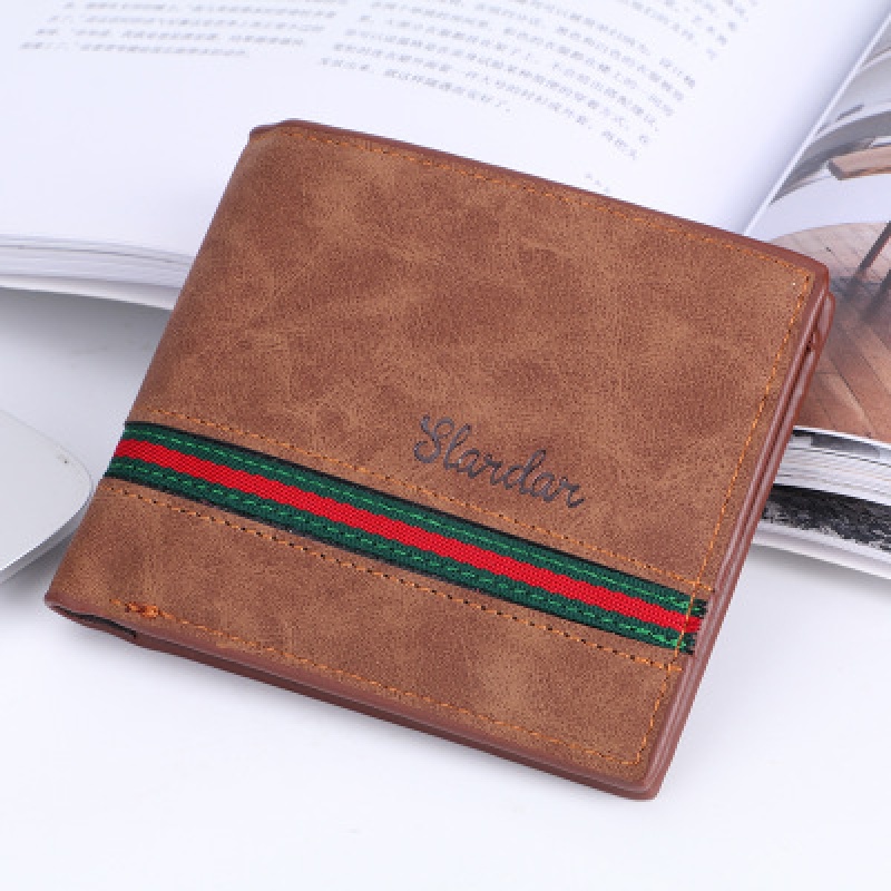 Wallet của nam giới ngắn denim vải trẻ siêu mỏng của nam giới sinh viên ví thời trang Saon nhỏ tiền kẹp thủy triều nam