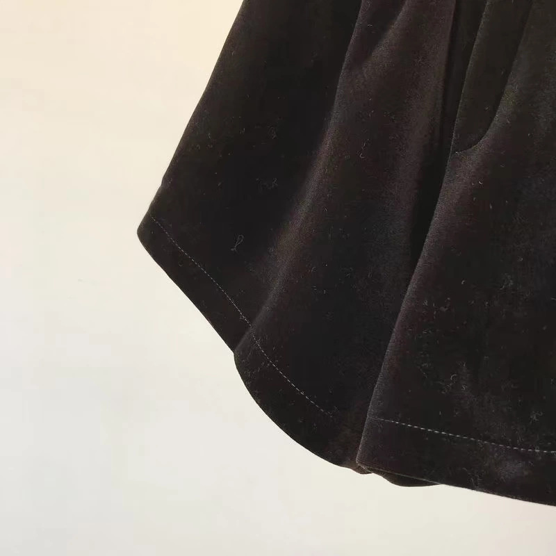 Quần short ống rộng cạp cao nữ mùa thu đông 2018 mới Một từ rộng eo cao bên ngoài mặc quần bốt là quần ống rộng ống rộng