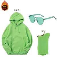 Зеленые бархатные очки, носки