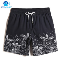 Cover Wave Speed Dry Seaside Seaside Holiday Men Loose Speed Dry Sandy Beach Pants Flat Corner Bubble Hot Spring Sign Big Code Shorts
