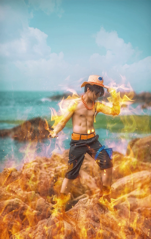 One Piece Fire Fist Ace quần short cosplay trang phục anime cos trang phục biểu diễn trang phục sân khấu còn hàng miễn phí vận chuyển