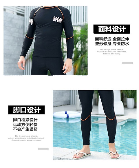 Bộ đồ lặn Senmanqi chia tách quần dài tay quần bơi chống nắng nhanh khô nam sứa phù hợp với ống thở - Nam bơi đầm quần bơi nam hàng nào tốt