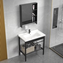 Small household type floor type washbasin stainless steel ceramic integrated basin washing table combined balcony toilet washbasin