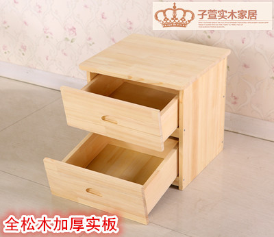 The national solid wood bed head cabinet is brief and modern